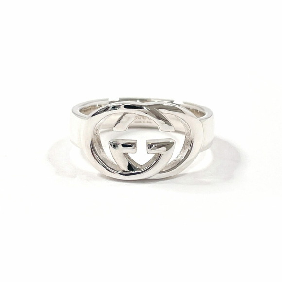 GUCCI Interlocking G Ring 925 Sterling Silver Size 15.5 Men's
